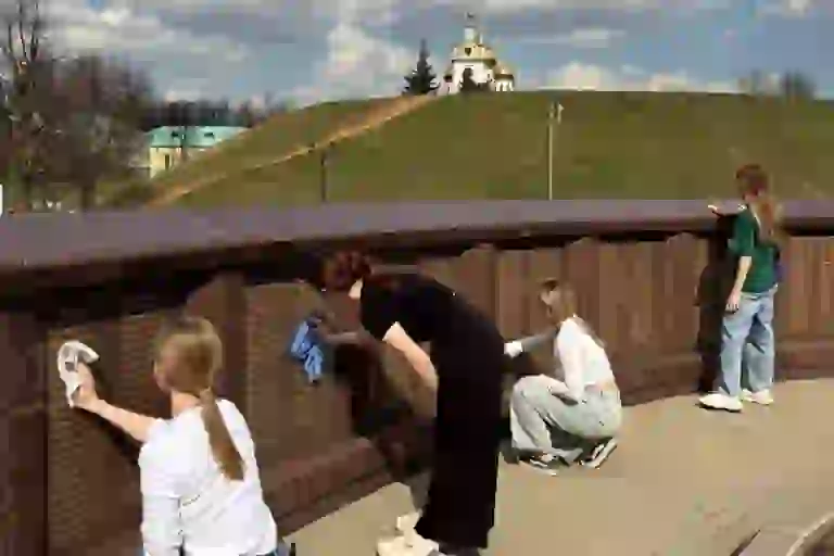 Студенты Дмитровского филиала приняли участие в уборке памятников